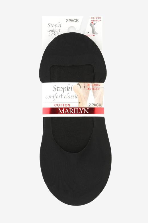 Stopki damskie czarne klasyczne z silikonem Comfort Classic Marilyn