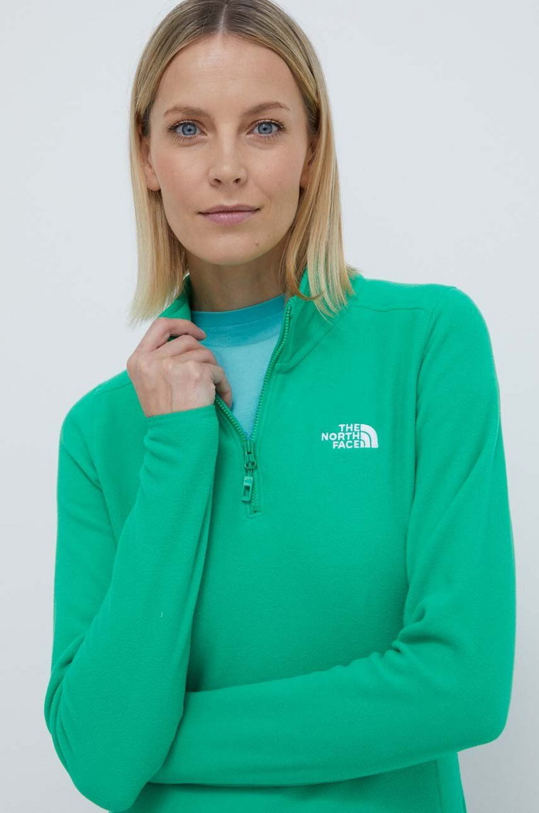 The North Face bluza sportowa 100 Glacier kolor zielony gładka NF0A855MPO81