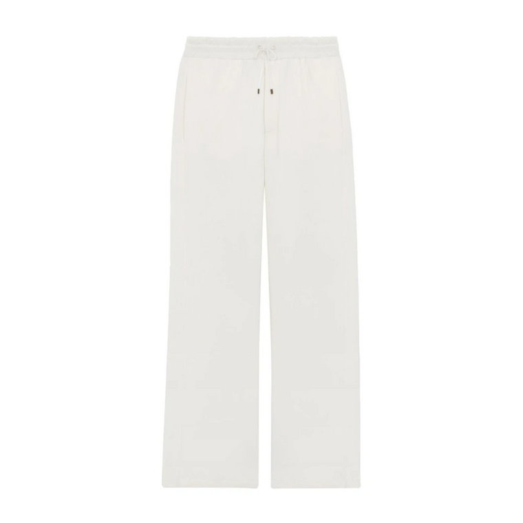 Białe Bawełniane Spodnie ze Sznurkiem Saint Laurent