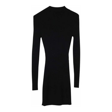 Balmain Pre-owned, Bandage Knit Dress With Buttons In Virgin Wool Czarny, female,