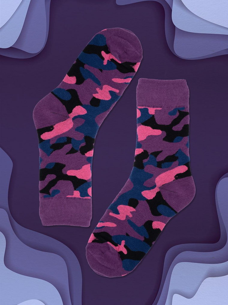 Długie Skarpetki Urban Socks Camo Fioletowe