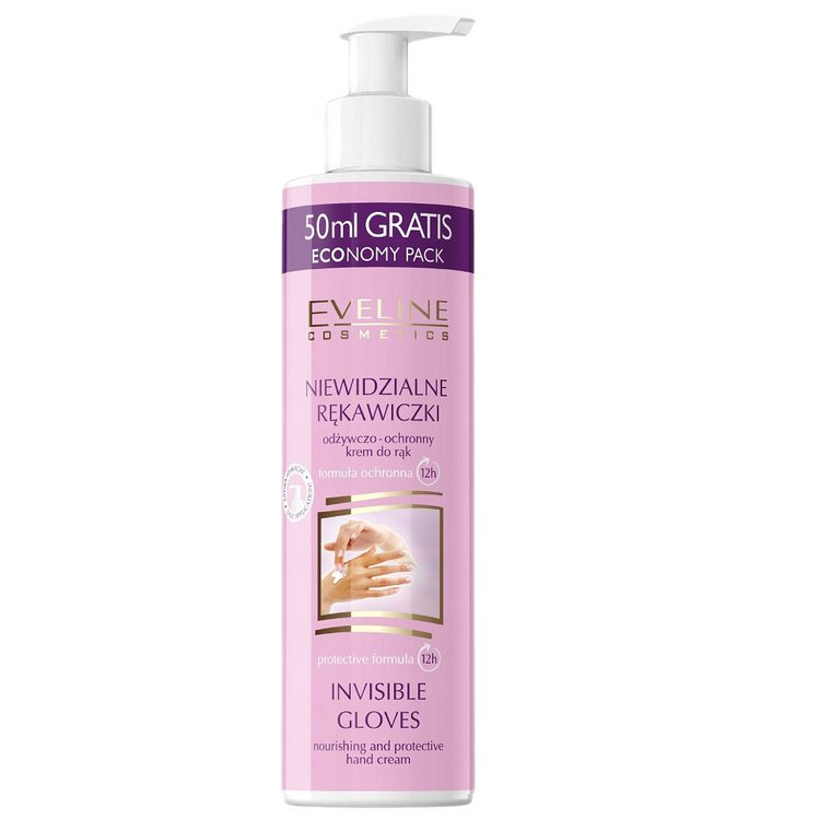 Eveline Cosmetics, Niewidzialne Rękawiczki odżywczo-ochronny krem do rąk, 245ml