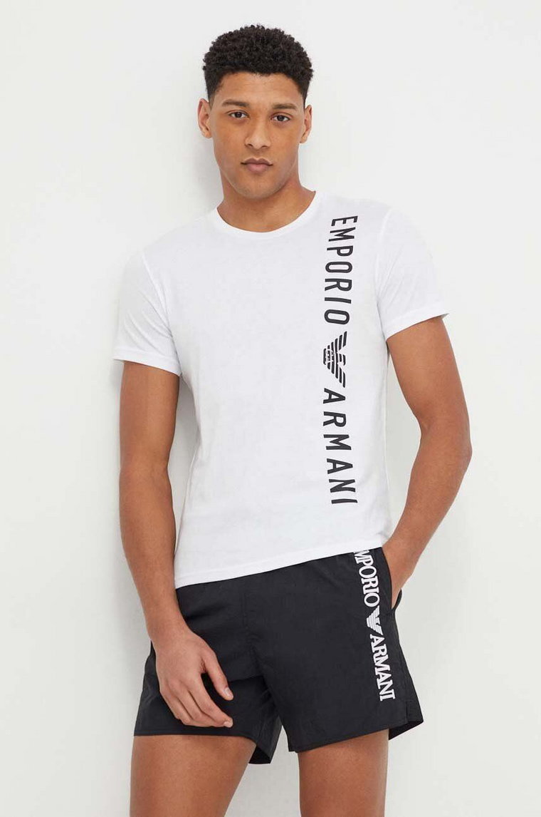 Emporio Armani Underwear t-shirt bawełniany męski kolor biały z nadrukiem