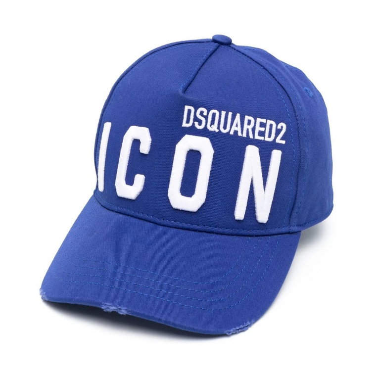 Regulowany bawełniany kapelusz z haftowanym logo Dsquared2