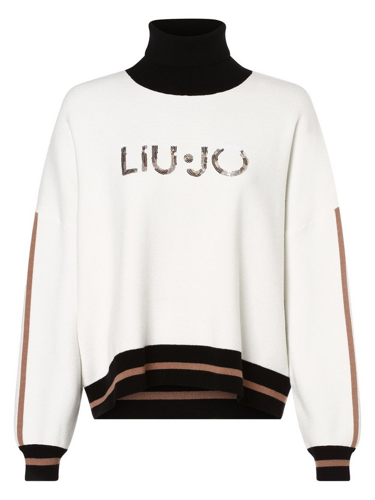 Liu Jo Collection - Sweter damski, biały|czarny