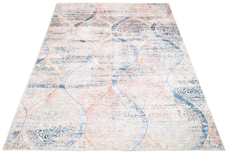 Beżowo-kolorowy dywan nowoczesny we wzory - Befadi 4X