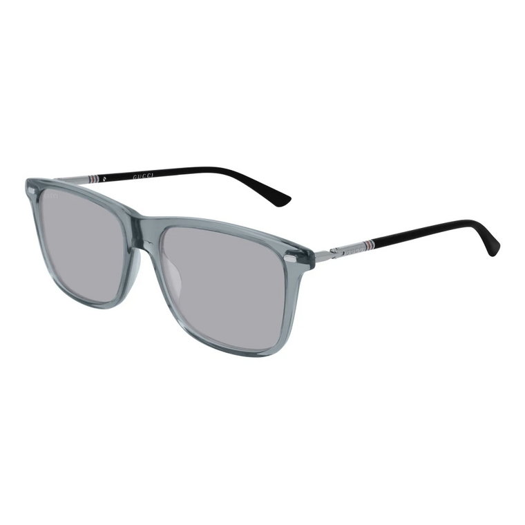 Stylowe męskie okulary przeciwsłoneczne z przezroczystą szarą oprawką Gucci