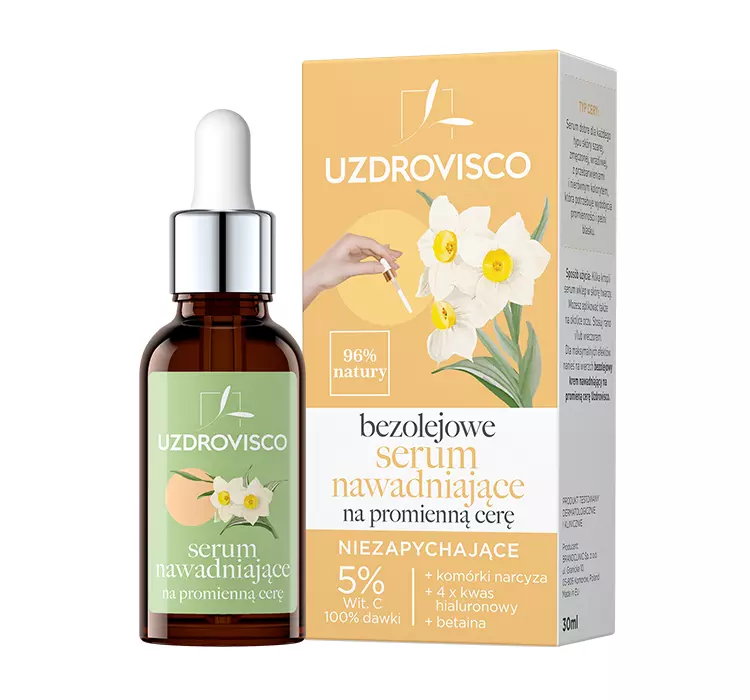 UZDROVISCO BEZOLEJOWE SERUM NAWADNIAJĄCE NA PROMIENNĄ CERĘ NIEZAPYCHAJĄCE 30ML