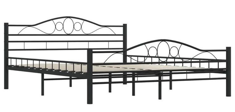 Czarne metalowe łóżko w stylu loftowym 160x200 cm - Frelox