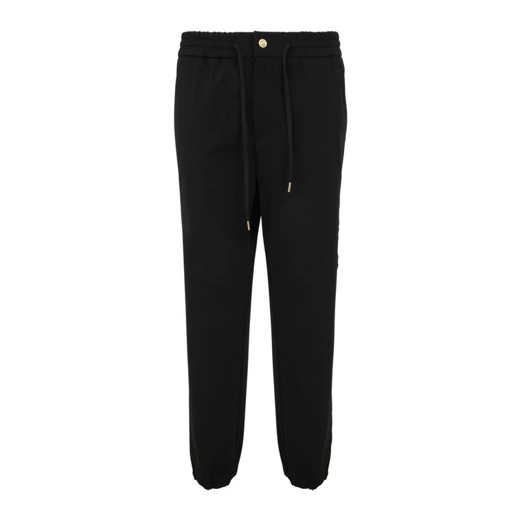 Tapered Logo Gabardine Trousers Versace Jeans Couture