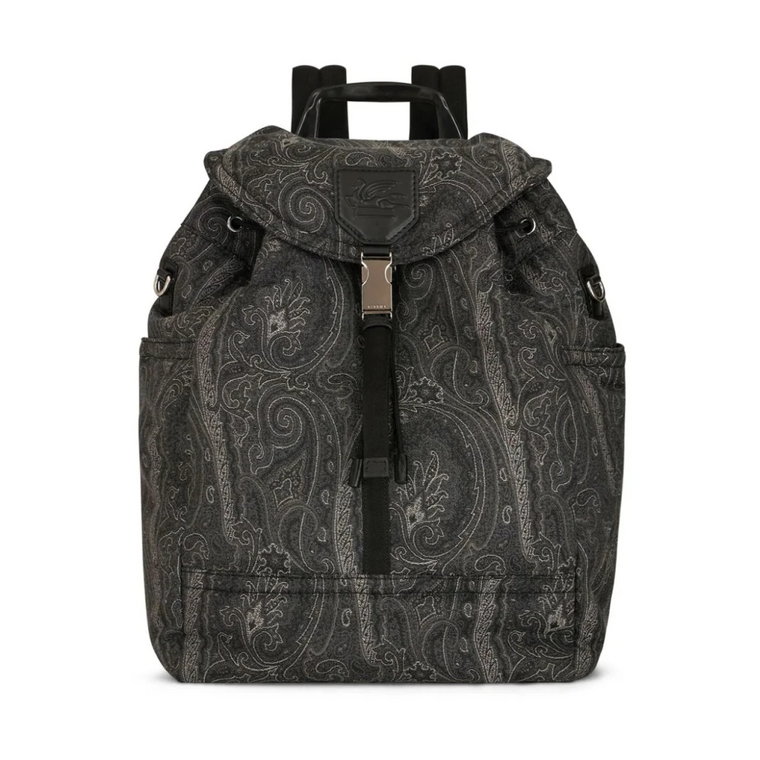 Czarny plecak z kanwy Paisley Jacquard Etro