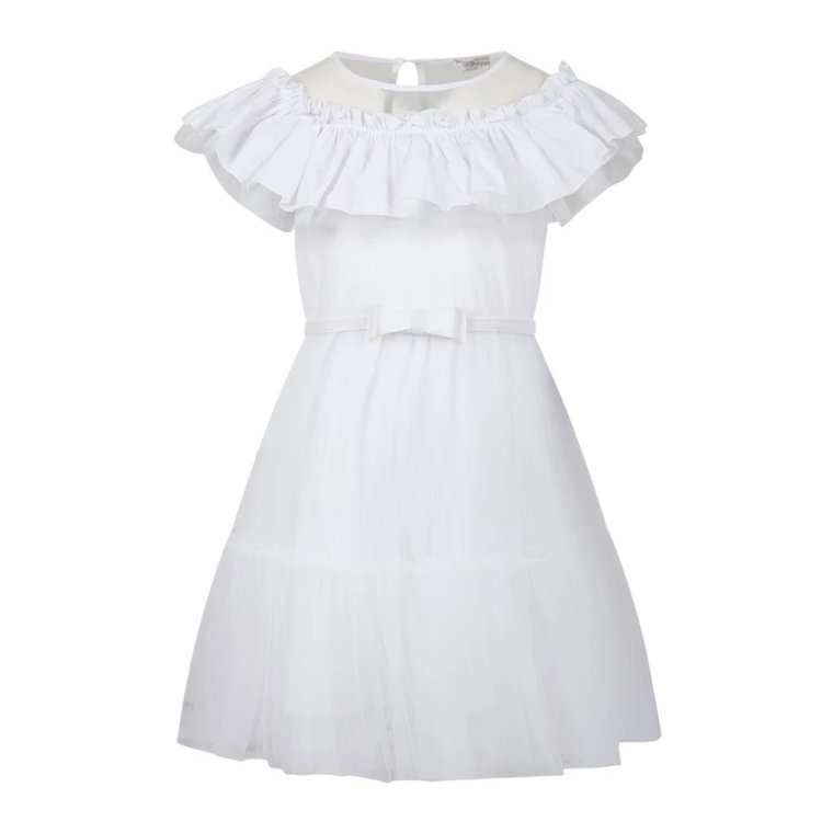 Elegancka Biała Sukienka z Bawełny Monnalisa