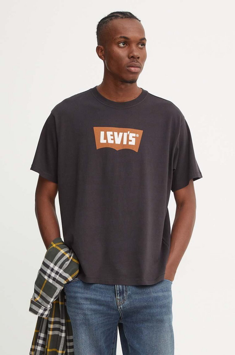 Levi's t-shirt bawełniany męski kolor czarny z nadrukiem 000RY