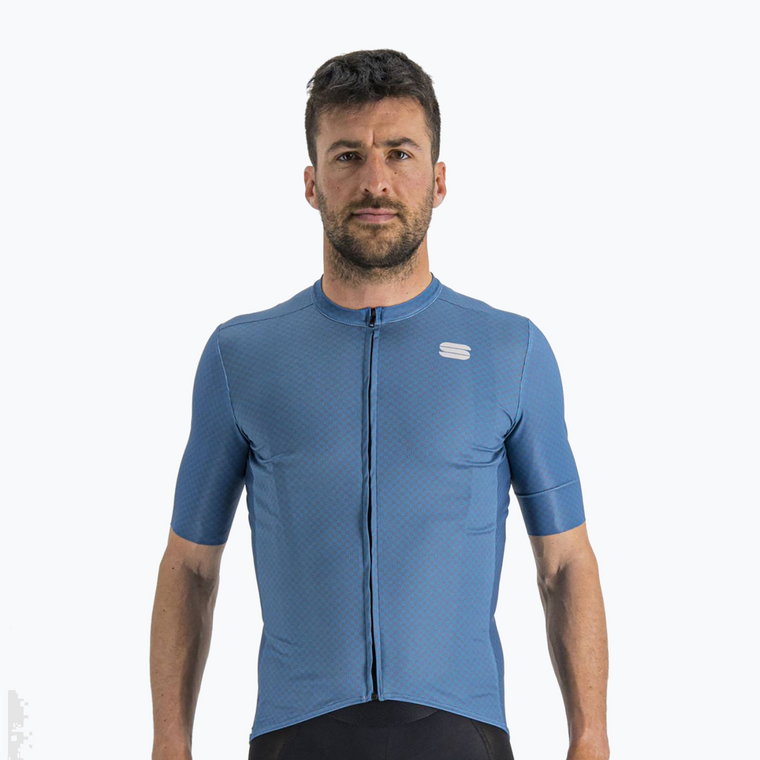 Koszulka rowerowa męska Sportful Checkmate blue sea/berry blue