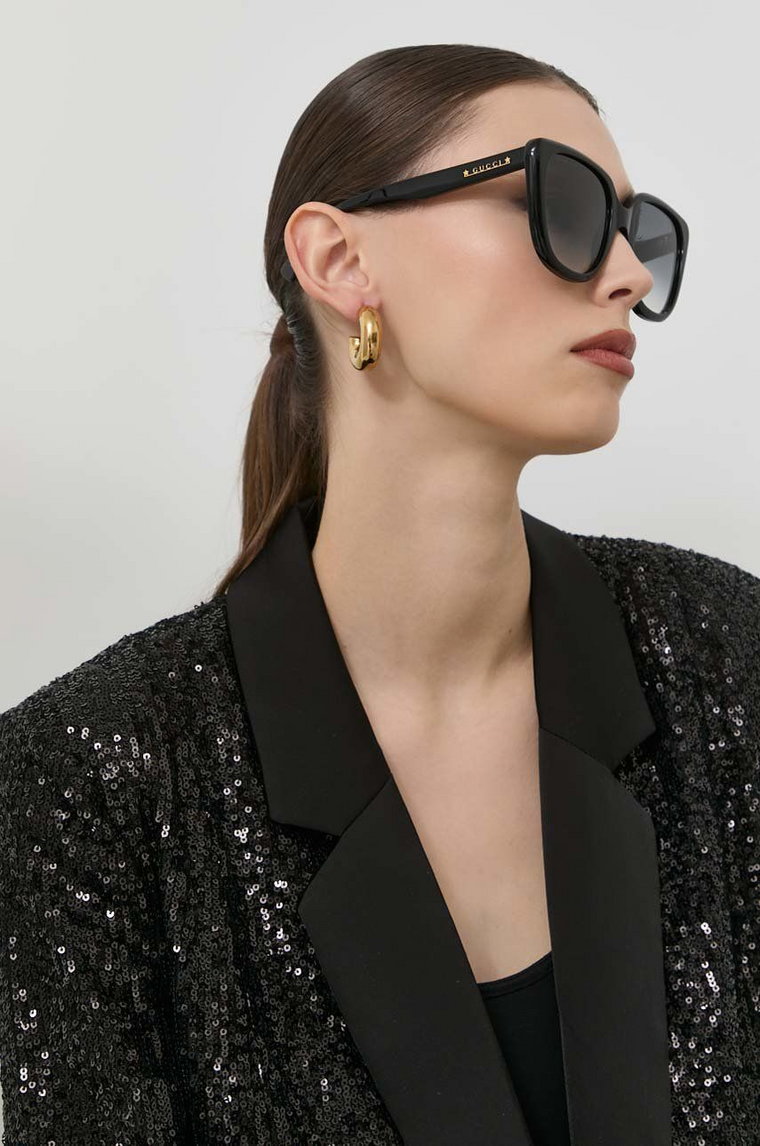 Gucci okulary przeciwsłoneczne GG1169S damskie kolor czarny