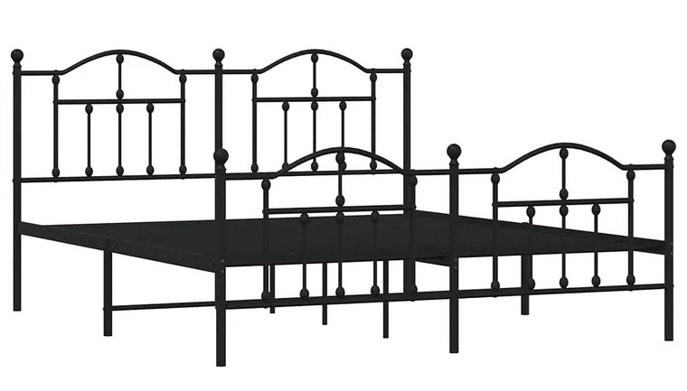 Czarne metalowe łóżko loftowe 140x200cm - Wroxo
