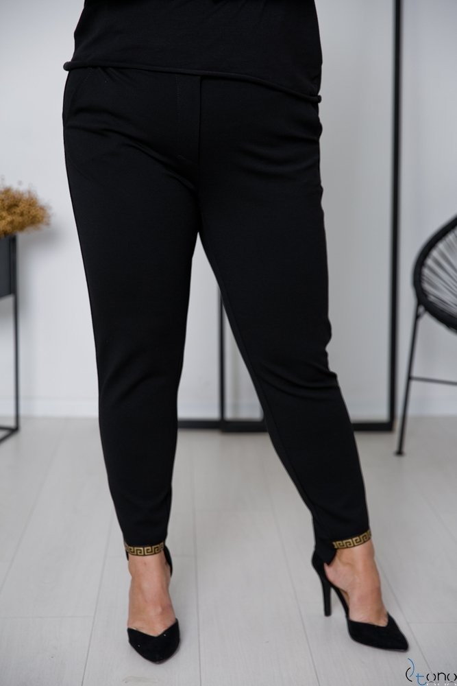 Czarne Spodnie DIFENT Plus Size