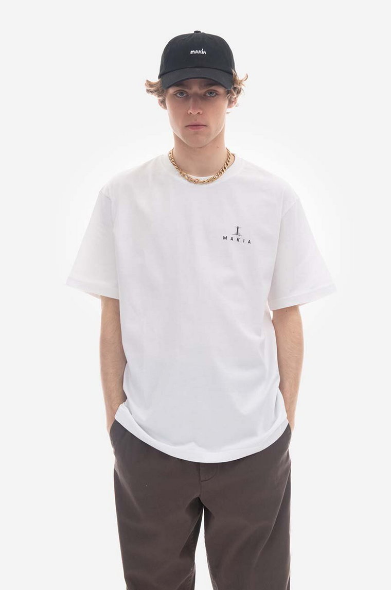Makia t-shirt bawełniany kolor biały wzorzysty Valo T-shirt M21346 209 M21346-001