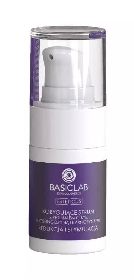 BasicLab Esteticus 0,07% Retinal, Fitosfingozyna, Karnozyna 2.0 - Korygujące serum 20ml