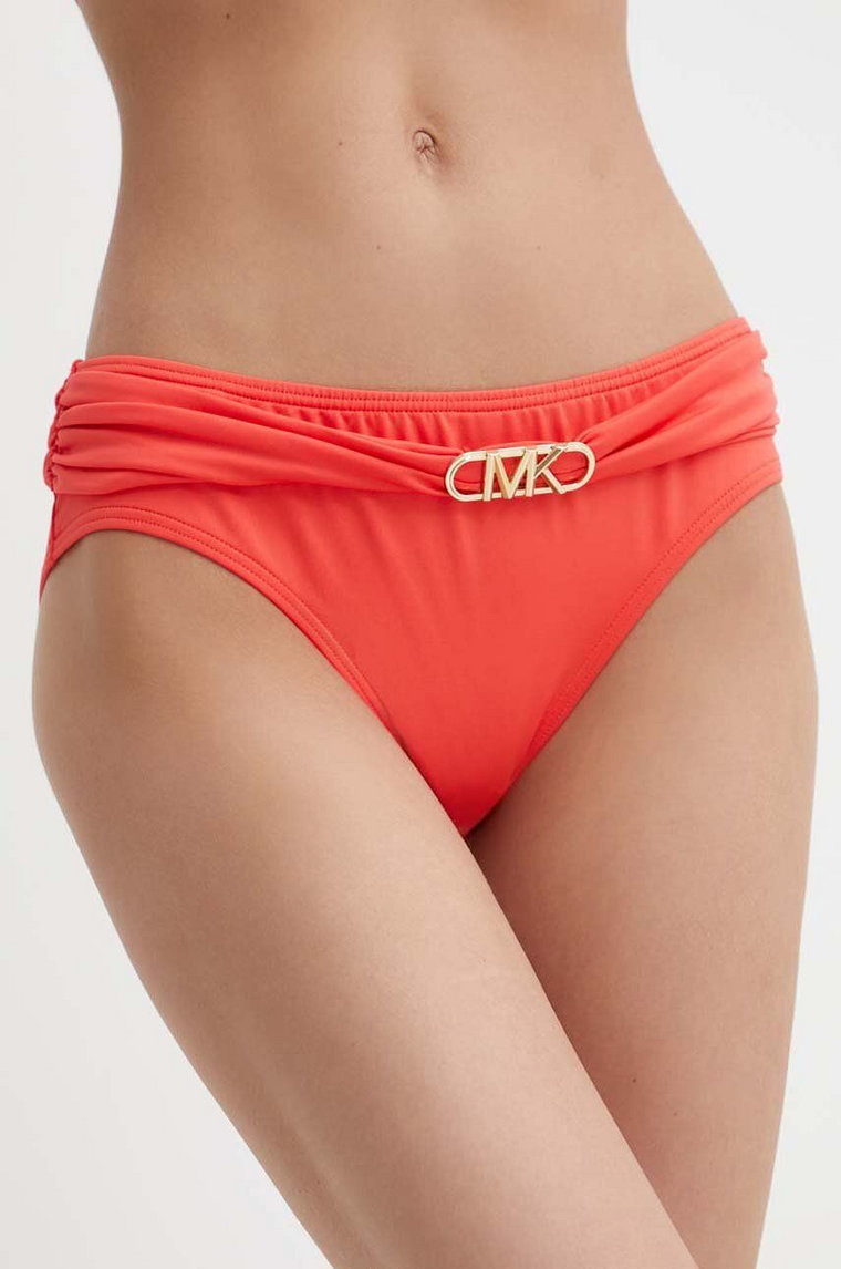 MICHAEL Michael Kors figi kąpielowe BELTED BIKINI BOTTOM kolor czerwony MM7M163