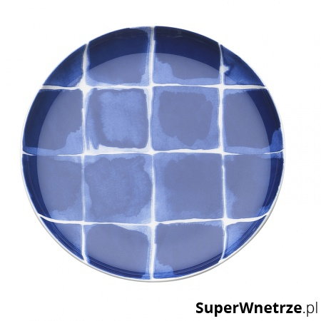 Porcelanowe naczynie na przystawki w kratę 15,5 cm Nuova R2S Indigo niebieskie kod: 1718 INDI