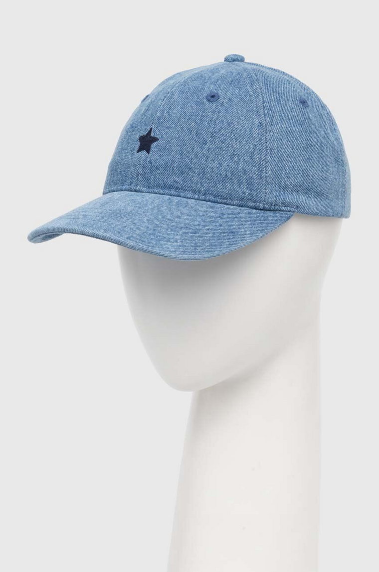 Levi's czapka z daszkiem bawełniana kolor niebieski gładka D7920-0004