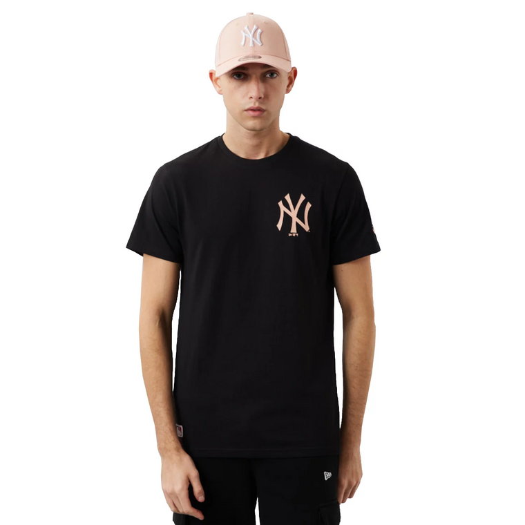 New Era MLB New York Yankees Tee 60284767, Męskie, Czarne, t-shirty, bawełna, rozmiar: L