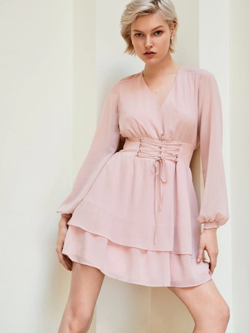 Mohito - Pastelowa sukienka mini - Różowy