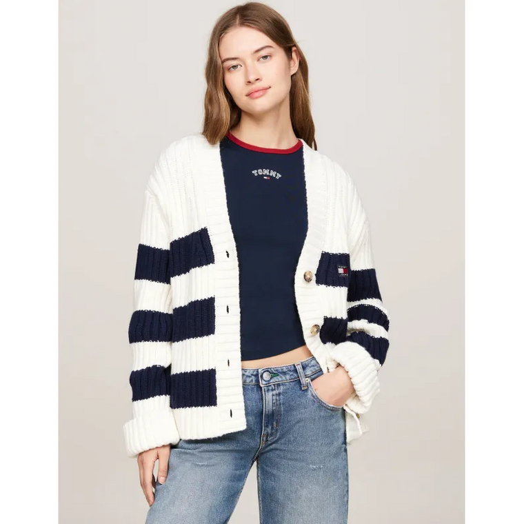 Tommy Jeans Kardigan | Oversize fit | z dodatkiem wełny