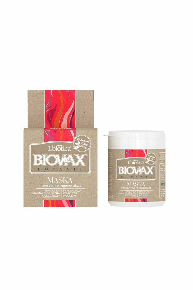Biovax BOTANIC Maska intensywnie regenerująca do włosów Malina moroszka