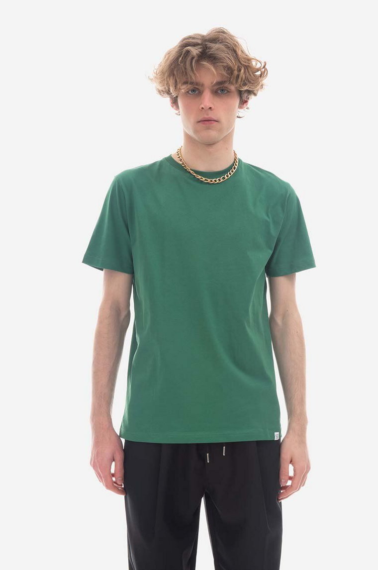 Norse Projects t-shirt bawełniany Niels Standard kolor zielony gładki N01.0559.8082-8082