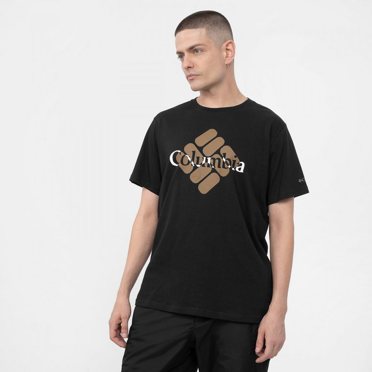 Męski t-shirt z nadrukiem COLUMBIA CSC Seasonal Logo Tee - czarny