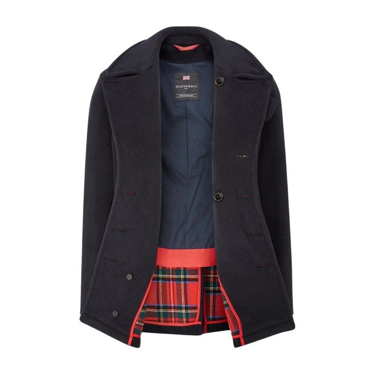 Churchill Peacoat w Navy Royal Stewart Tartan Gloverall