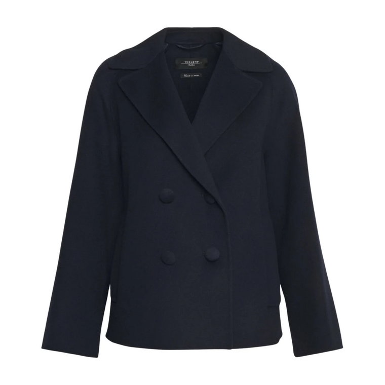 Ciemnoniebieskie Kurtki Autore - Boyfriend Style Pea Coat Max Mara Weekend