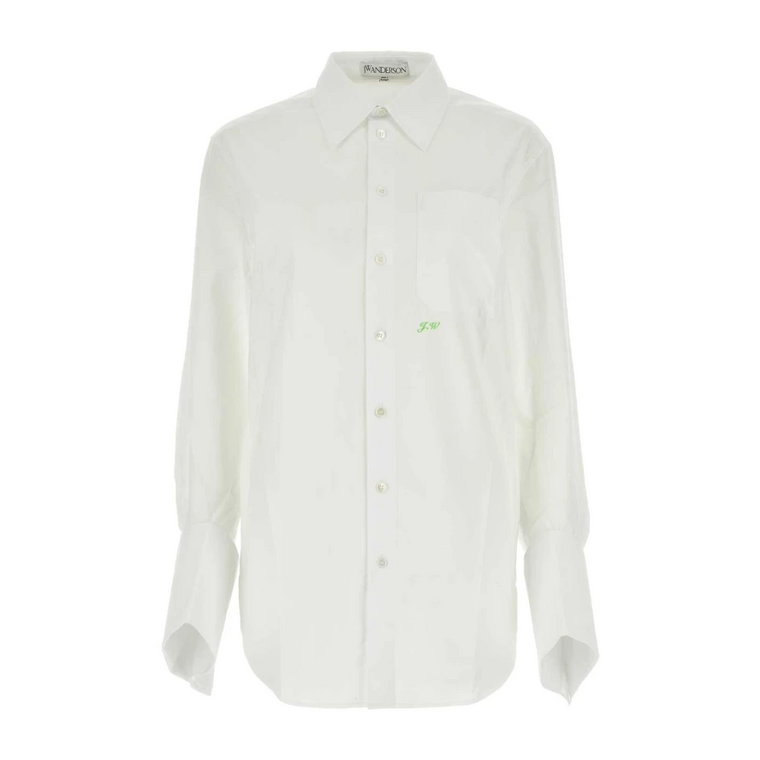 Biała Koszula Poplinowa - Klasyczny Styl JW Anderson