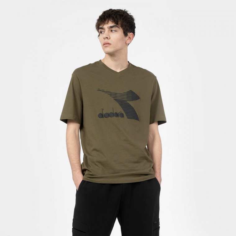 Męski t-shirt z nadrukiem DIADORA SS DRIFT - oliwkowy/khaki
