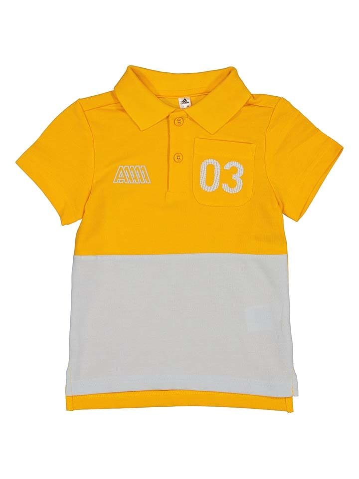 adidas Koszulka polo w kolorze żółto-jasnoszarym