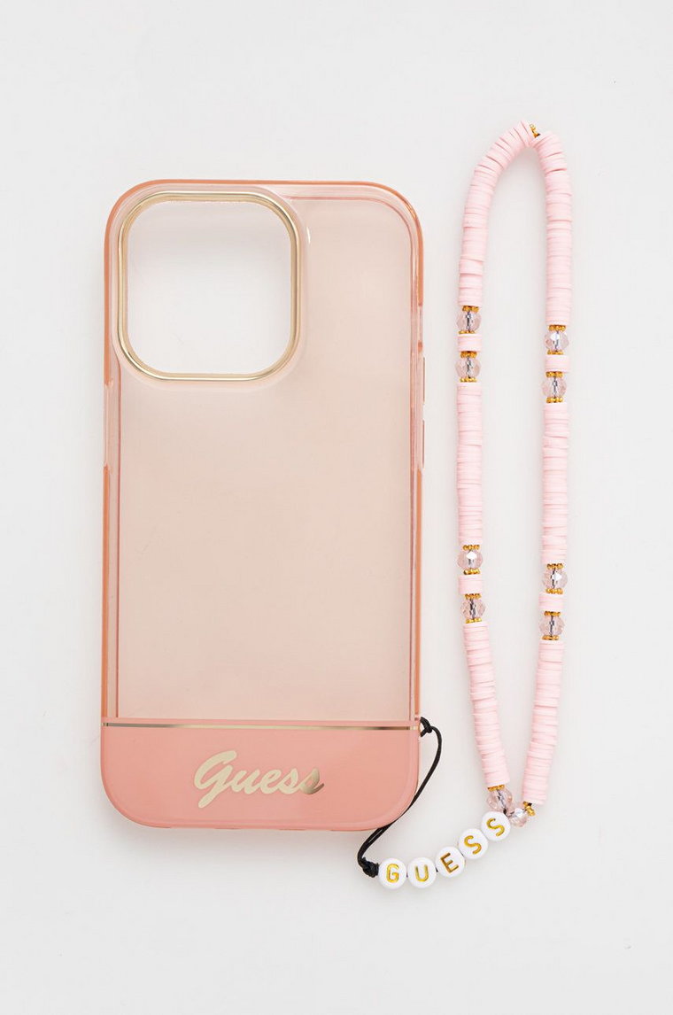 Guess etui na telefon iPhone 14 Pro 6,1" kolor różowy