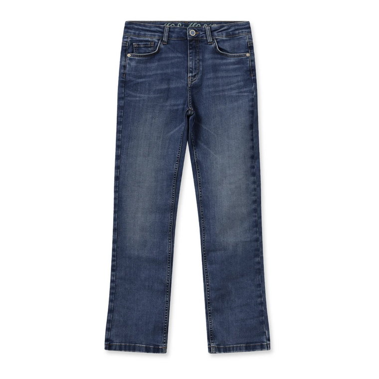 Rozszerzone niebieskie jeansy z klasycznymi kieszeniami MOS Mosh