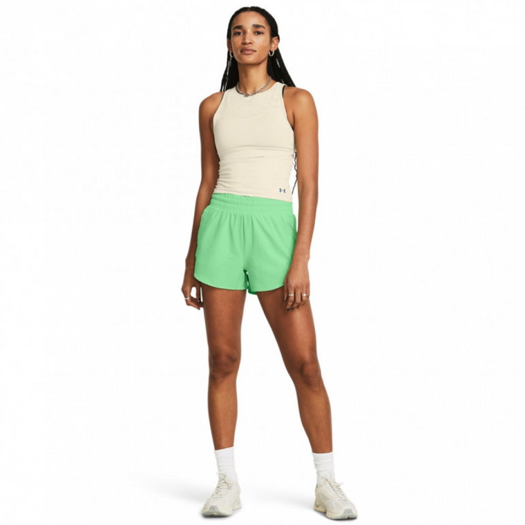 Damskie spodenki treningowe Under Armour Flex Woven Short 3in - zielone