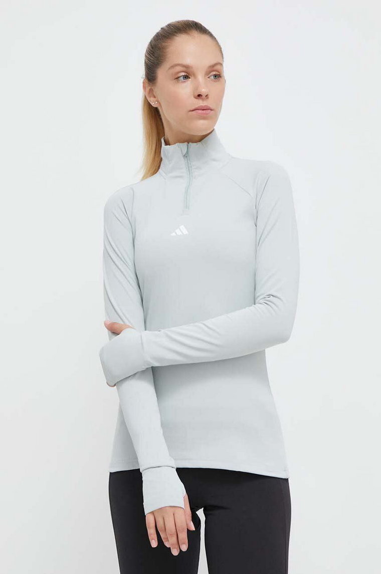 adidas Performance bluza treningowa Techfit COLD.RDY kolor zielony gładka