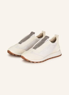 Brunello Cucinelli Sneakersy Wsuwane Z Ozdobnymi Kamykami weiss