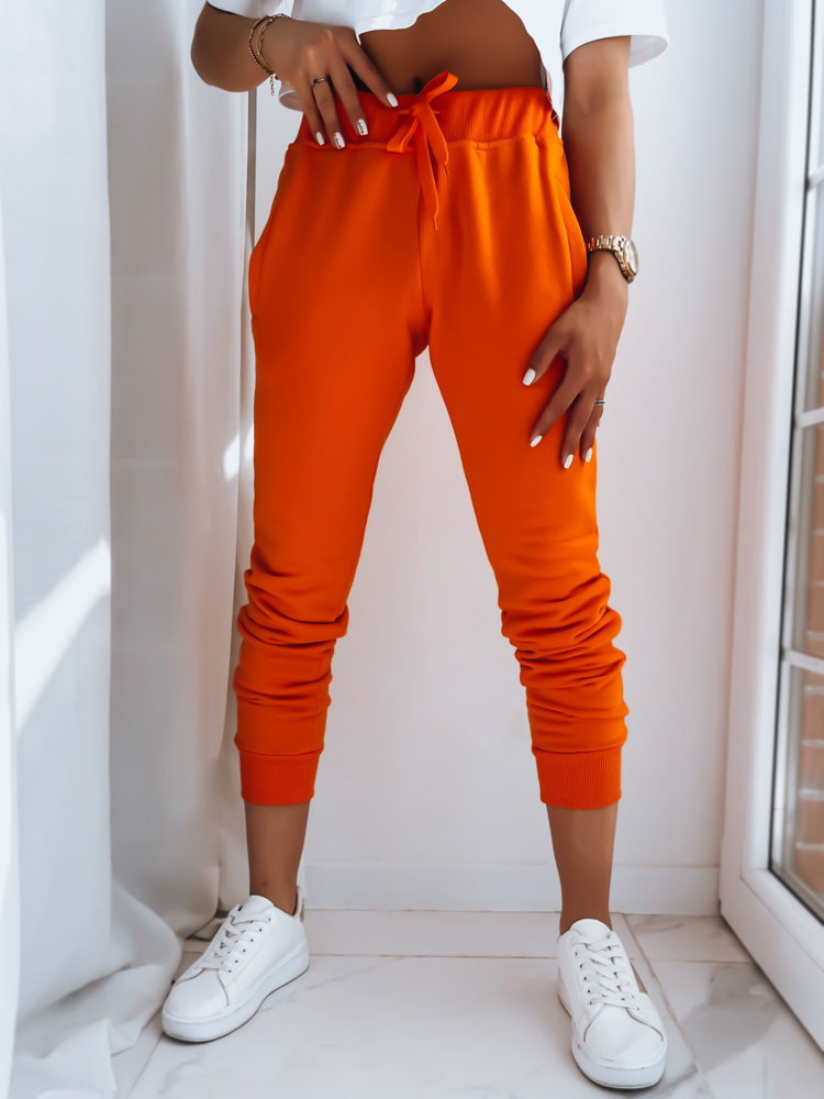 Spodnie damskie dresowe FITS pomarańczowe Dstreet UY0583z