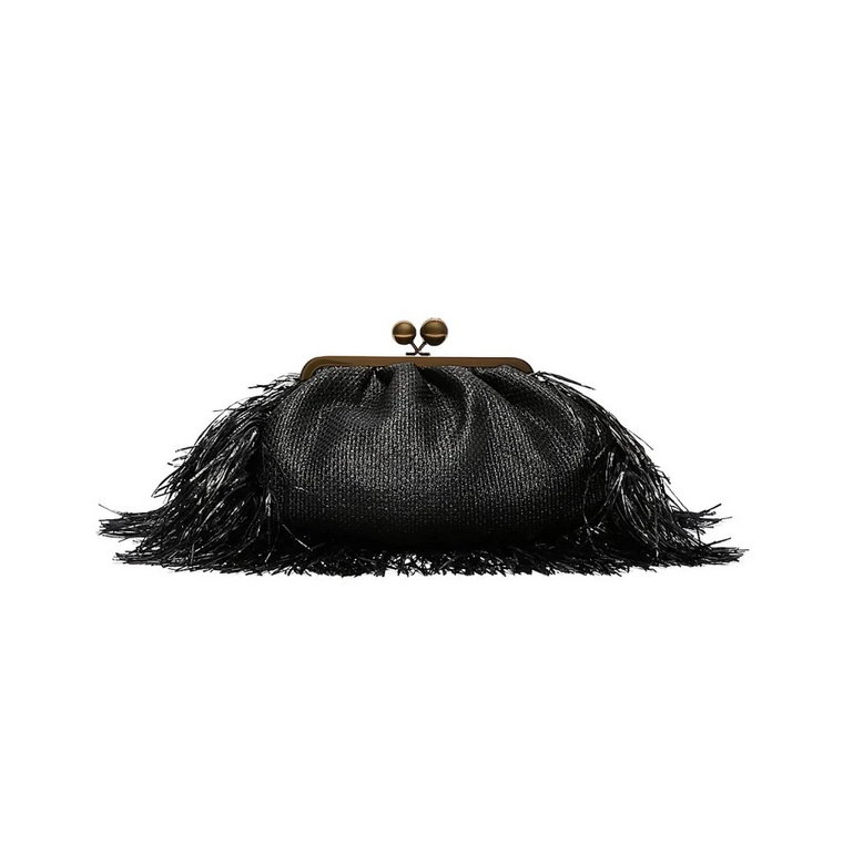 Czarna torba na ramię z efektem rafii Max Mara Weekend