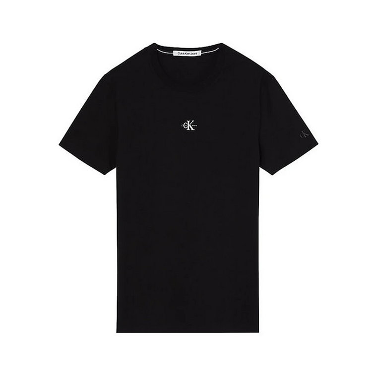 Czarna Bawełniana Koszulka z Mini Logo Calvin Klein Jeans