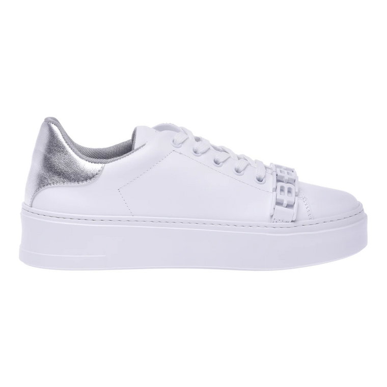 White calfskin tennis shoes Baldinini