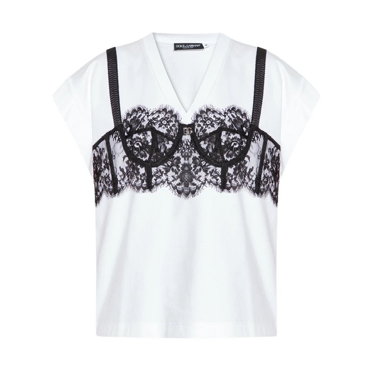 T-shirt z naszytym gorsetem Dolce & Gabbana