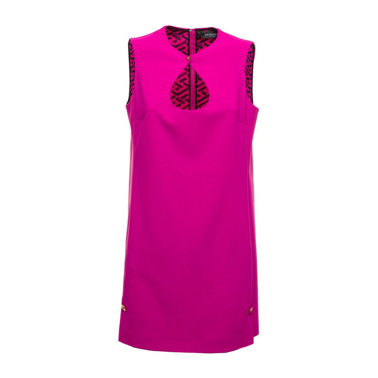 Mini sukienka z elastycznego krepu w kolorze fuksji Versace