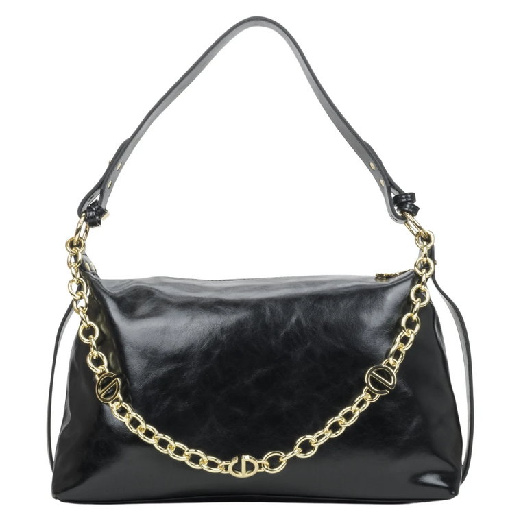 Women's Black Chain Handbag made of Leather Estro Er00114415 Estro