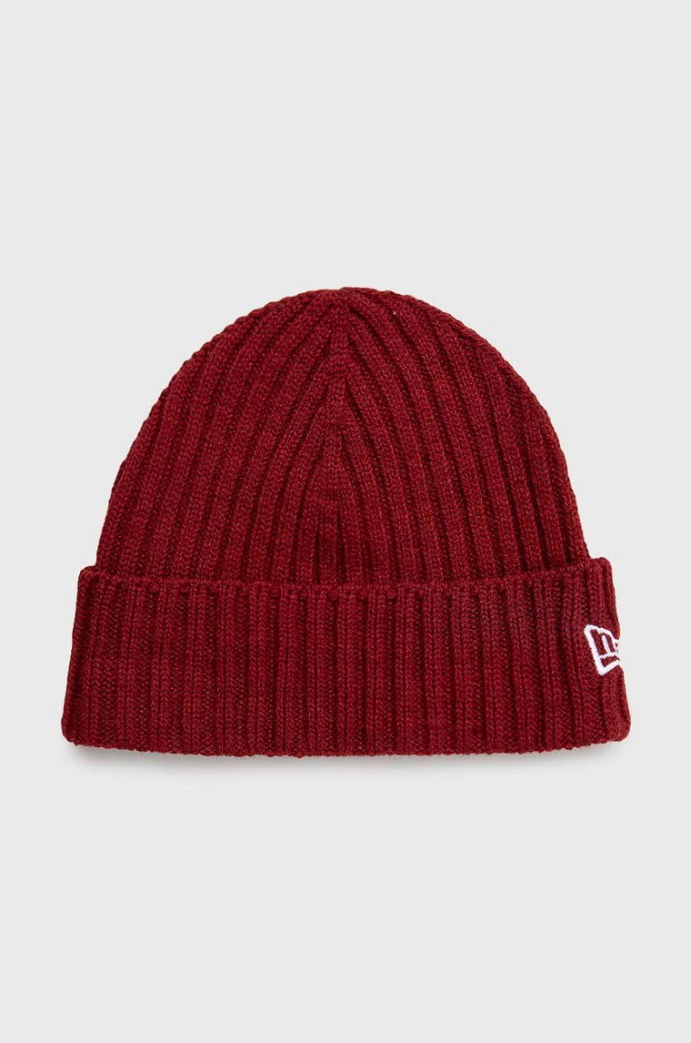 New Era czapka Cuff Beanie kolor bordowy  60364239